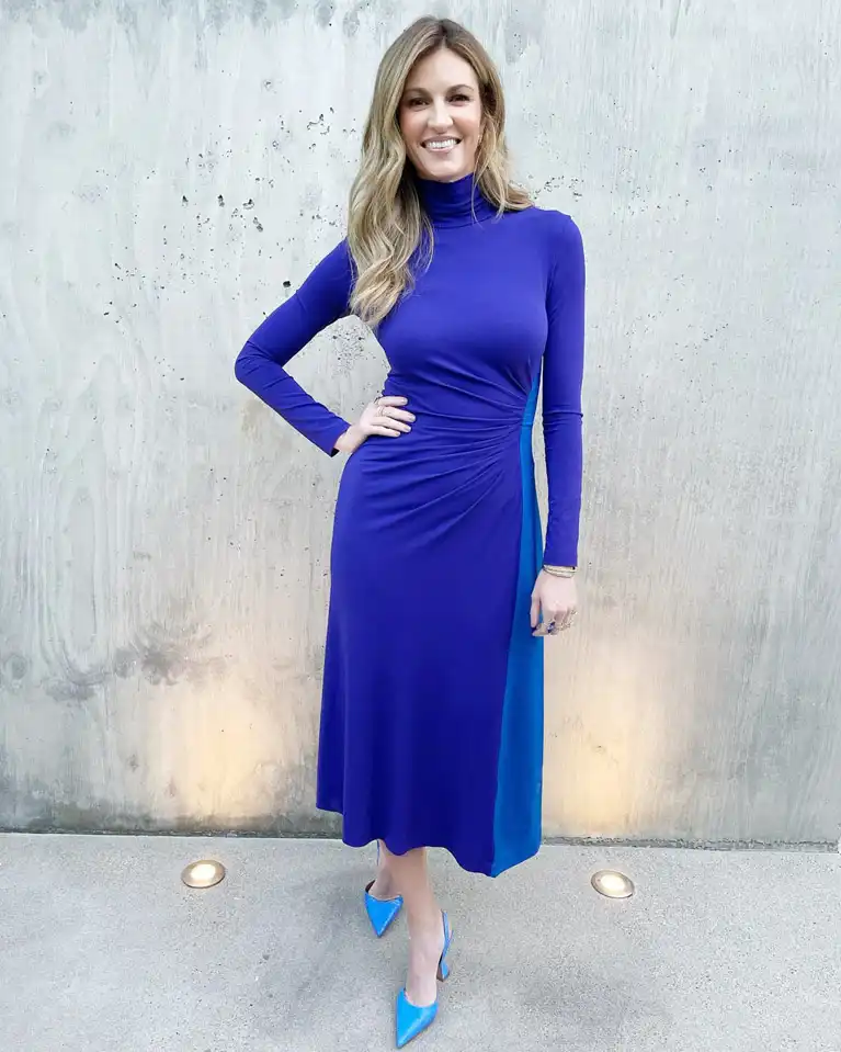 Erin Andrews in blue dress