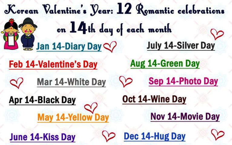 Korean Valentines Year 12 Romantic Celebrations Every 14th of the Month 1